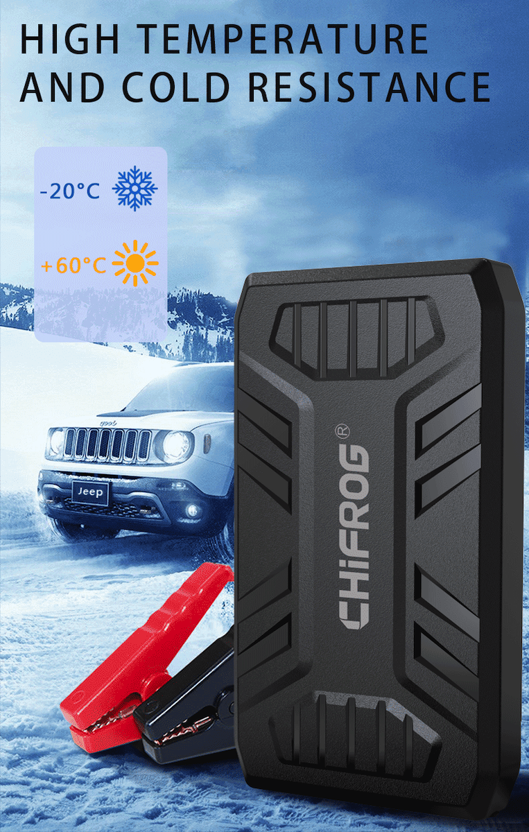 بیرونی بیٹری پاور بینک 7200mah + اسٹارٹنگ کیبلز