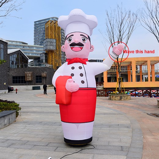 لہراتے ہاتھ کے ساتھ inflatable man guy رقاصہ - baloon sky guy CHEF