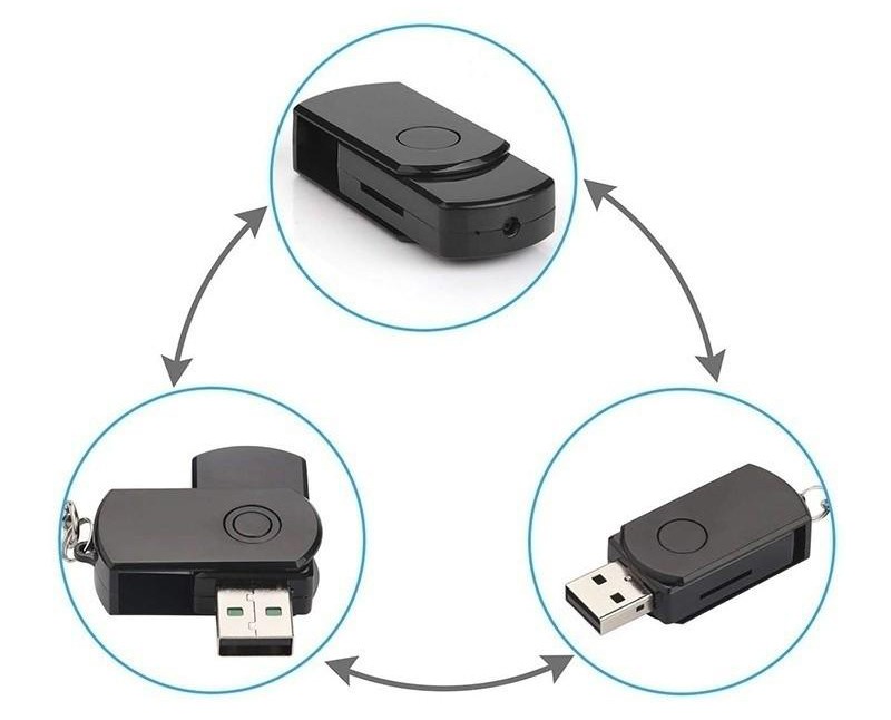 بلٹ ان ریچارج ایبل بیٹری کے ساتھ منی جاسوس کیمرہ - USB ڈسک