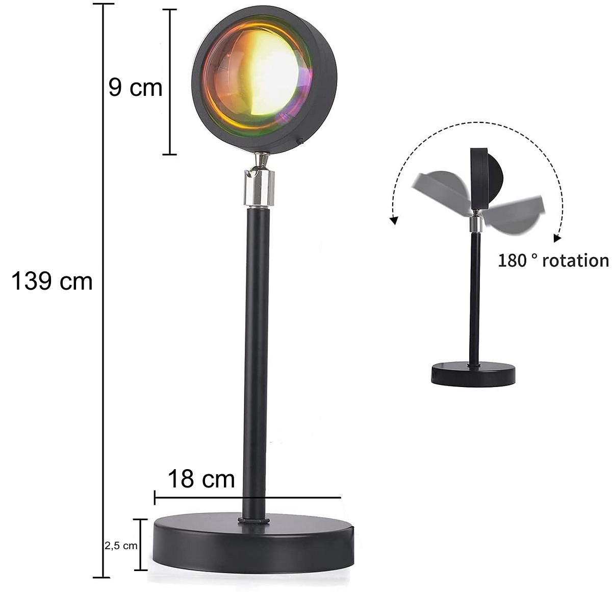 موبائل فون کے لیے غروب آفتاب rgb لیمپ سرکلر