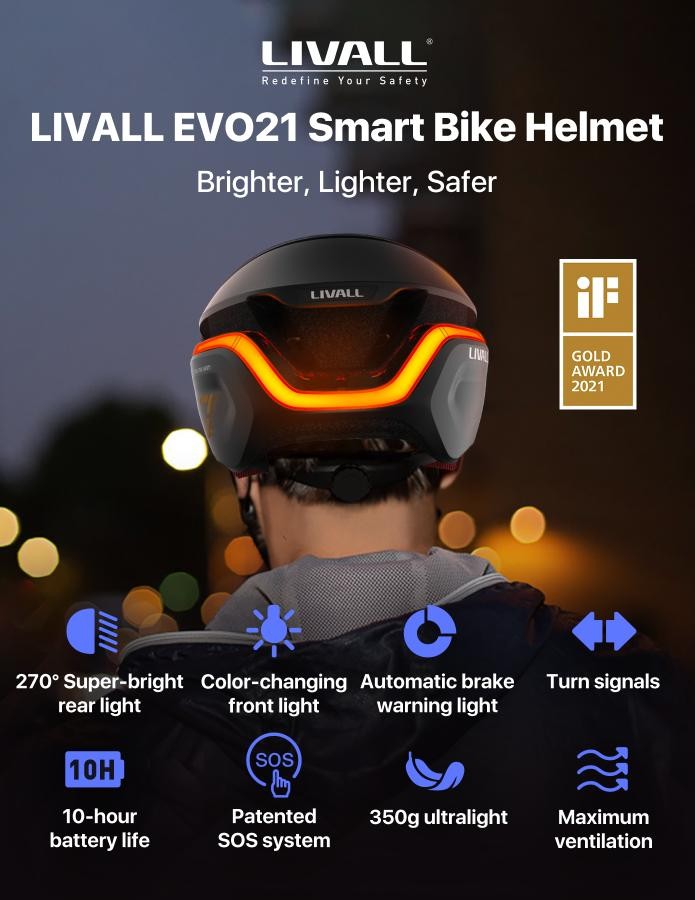 SMART سائیکل ہیلمیٹ - Livall EVO21