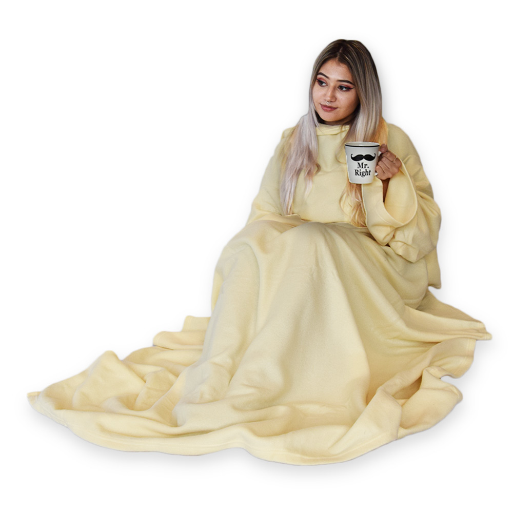 نرم اونی کمبل snuggie - بغیر آستین کے پہننے کے قابل