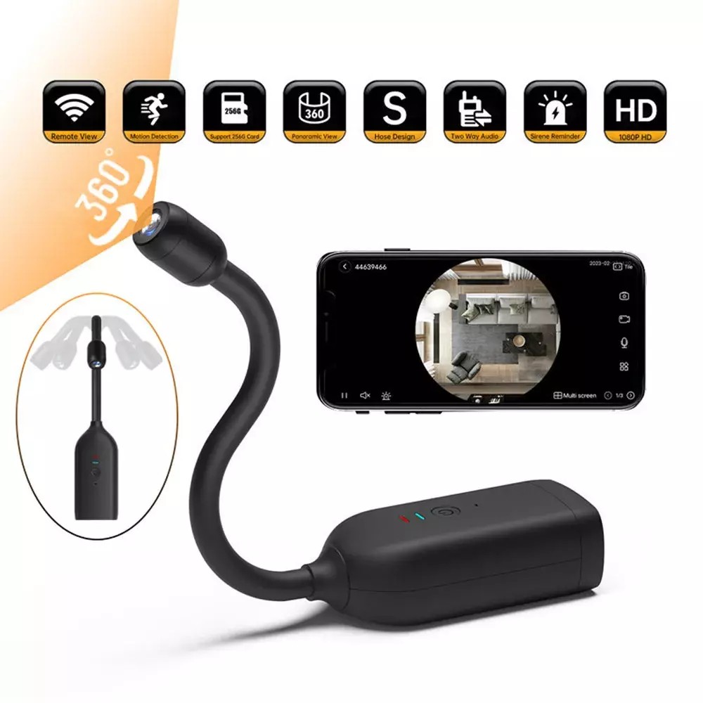 wifi gooseneck کیمرہ Panoramic WIFI 1080P HD کیمرہ 360° گھومنے کے قابل