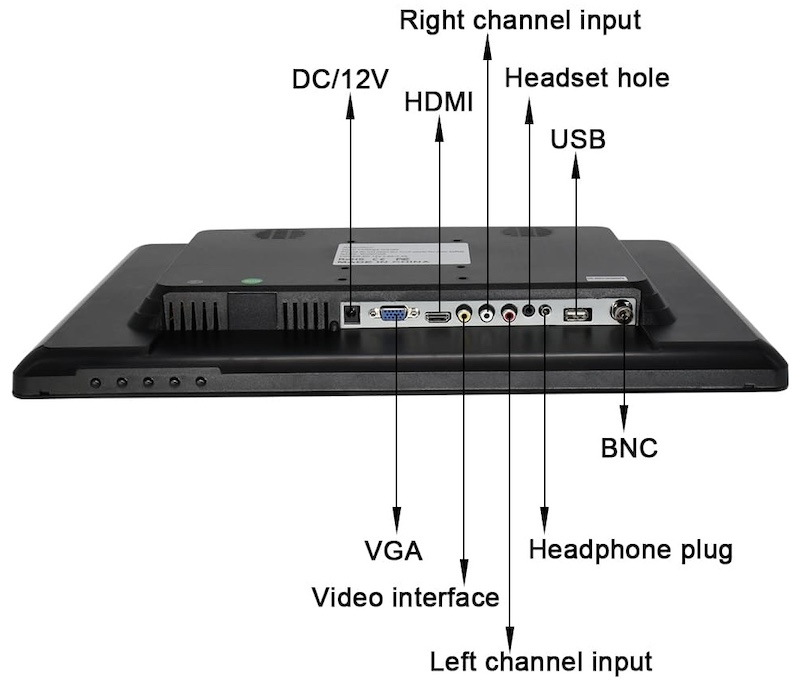 LCD مانیٹر 19 انچ ریزولوشن 1440 x 900 px bnc کیمرے کے ساتھ